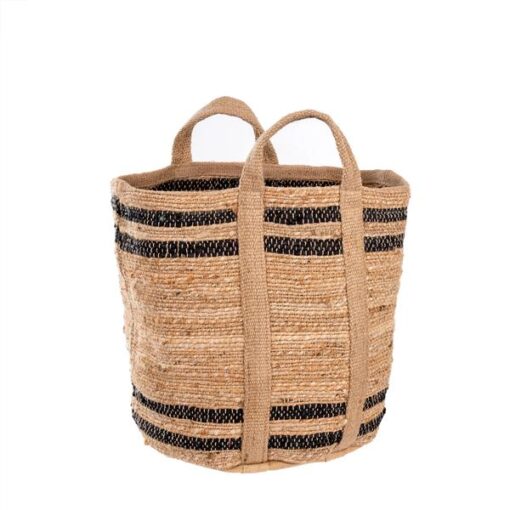 Coastal Stripe Basket, Black