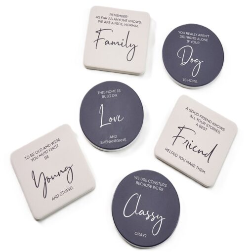 Ceramic & Cork Coasters 6 Assorted