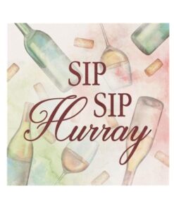 Coaster 4" Sq-Sip Sip Hurray