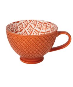 Copper Leaves Stamped Latte Mug