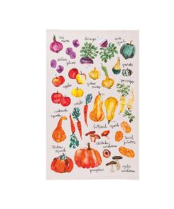 Veggie Stand Printed Cotton Dishtowel