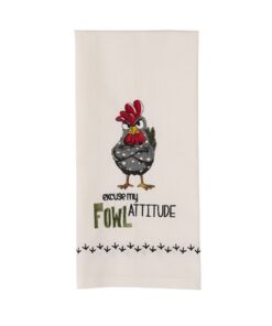 Fowl Attitude Embroided Dishtowel