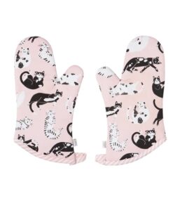 Set/2 Oven Mitts Meow & Furever