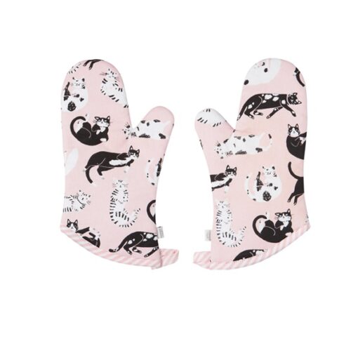 Set/2 Oven Mitts Meow & Furever