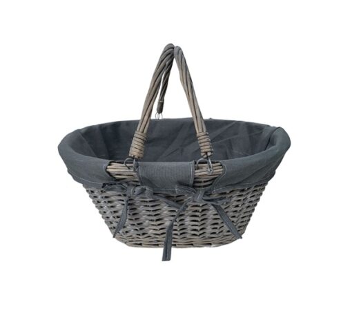 Roma Oval Carrier with Swing Handles - Gray