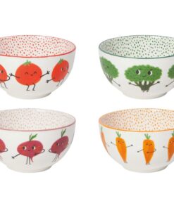 Funny Food Bowls Set of 4 Assorted