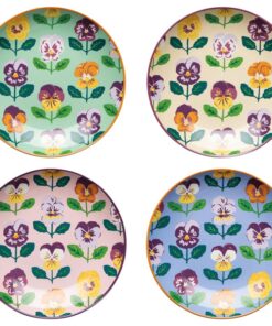 Pansy Appetizer Plates Set of 4 Assorted