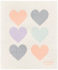 Pastel Hearts Swedish Dishcloth