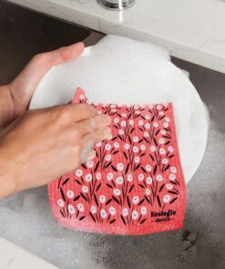 Alternative view of Bouquet Pink Swedish Dishcloth
