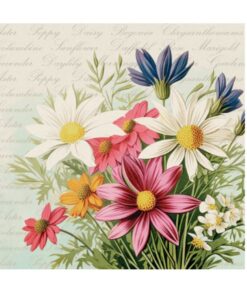 Coaster 4" Sq Bouquet Pink