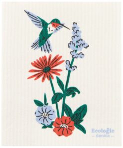 Hummingbird Floral Swedish Dishcloth