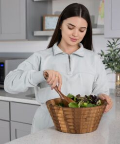 Alternative view of Acacia Beehive Salad Bowl