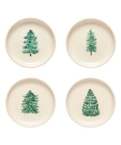 Pacifica Christmas Tree Appetizer Plate 4/Set