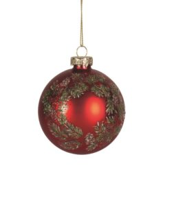 Ornament Red Matte Wreath