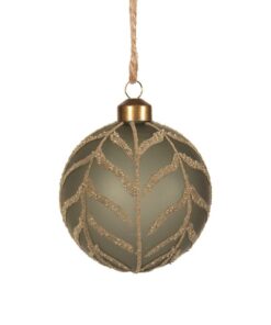 Ornament Green Frost Ball Leaves